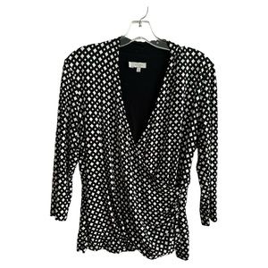 Hobbs London women’s black & white V neck tops size M